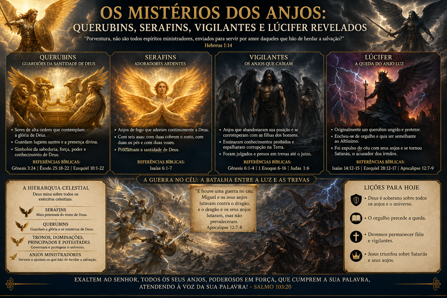 Os Mistérios dos Anjos: Querubins, Serafins, Vigilantes e Lúcifer Revelados