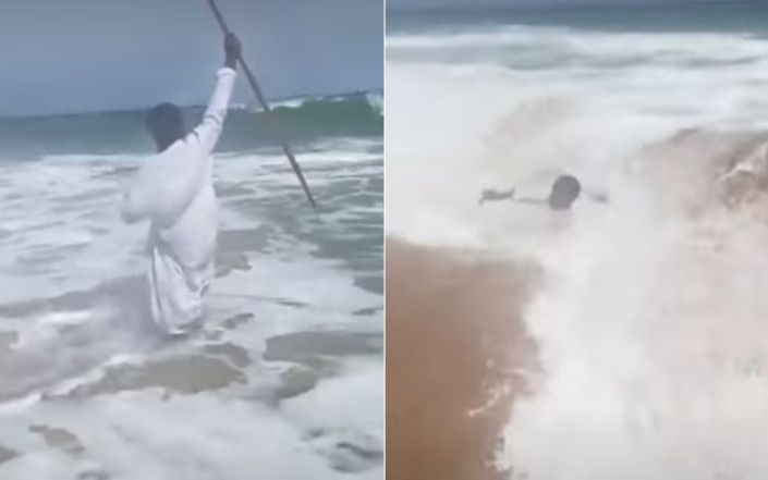 Pastor tenta imitar Moisés para abrir o mar e quase se afoga