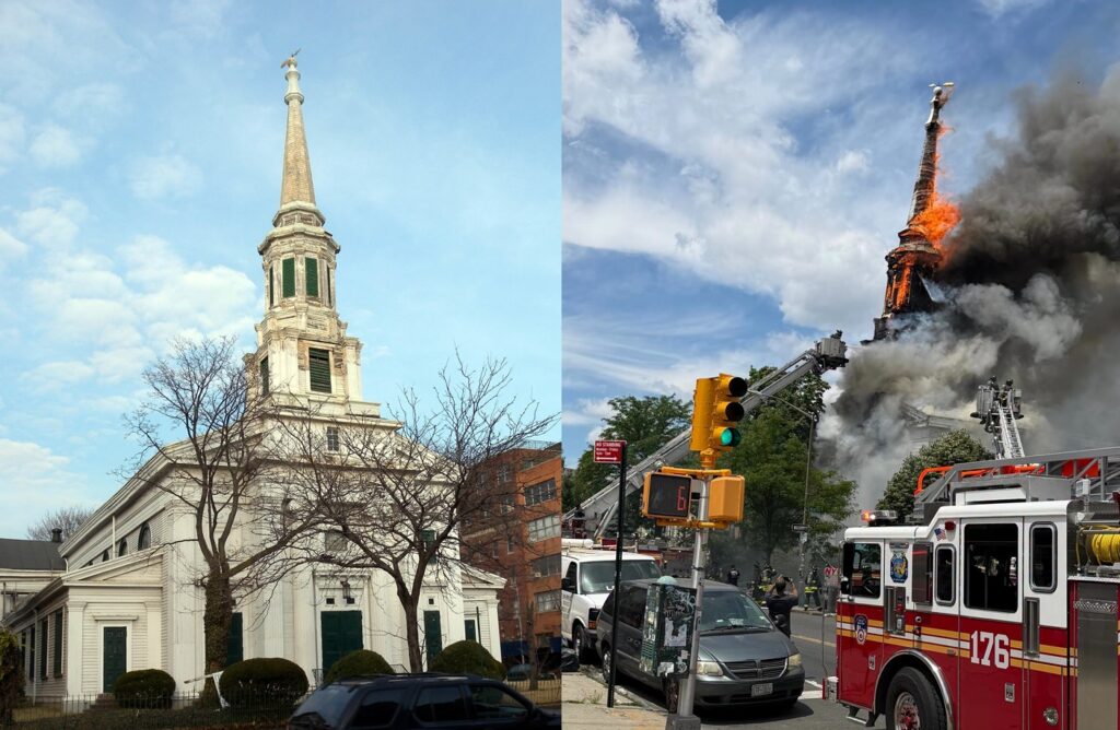 Pastor busca US$ 2 milhões para ajudar a reconstruir igreja de 173 anos no Brooklyn, destruída por um incêndio